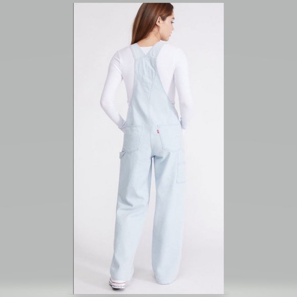 Levis Loose Fit Utility Carpenter Overalls Light Indigo Wash NWT - Picture 3 of 11